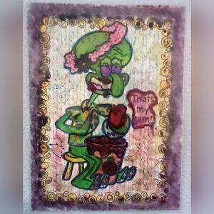 🎨Squidward Jam Watercolor Painting Art🖼